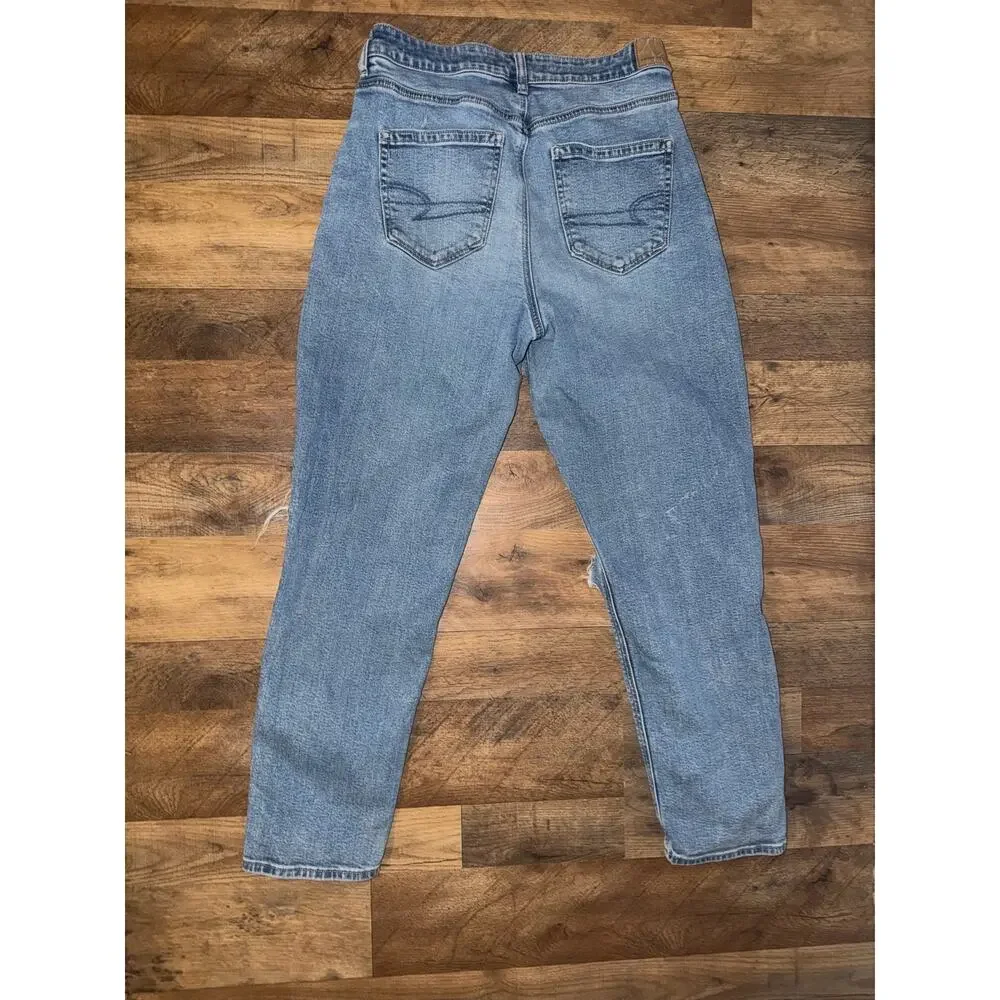 American Eagle women’s STRIGID distressed mom jeans